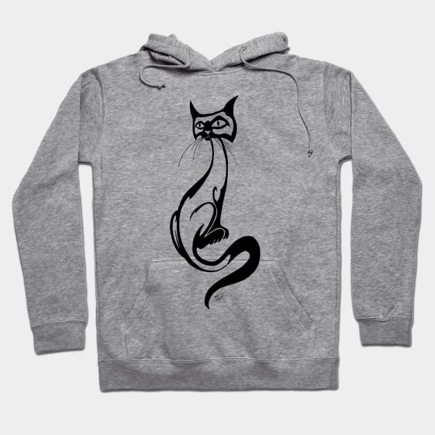 Tribal Siamese Cat Hoodie by tigressdragon